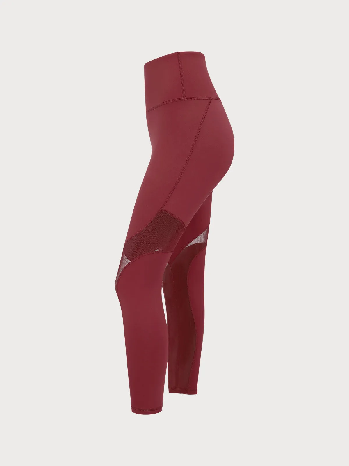 Dark Red High Waisted Mesh Leggings 24" sold by BERLOOK product image thumbnail 2
