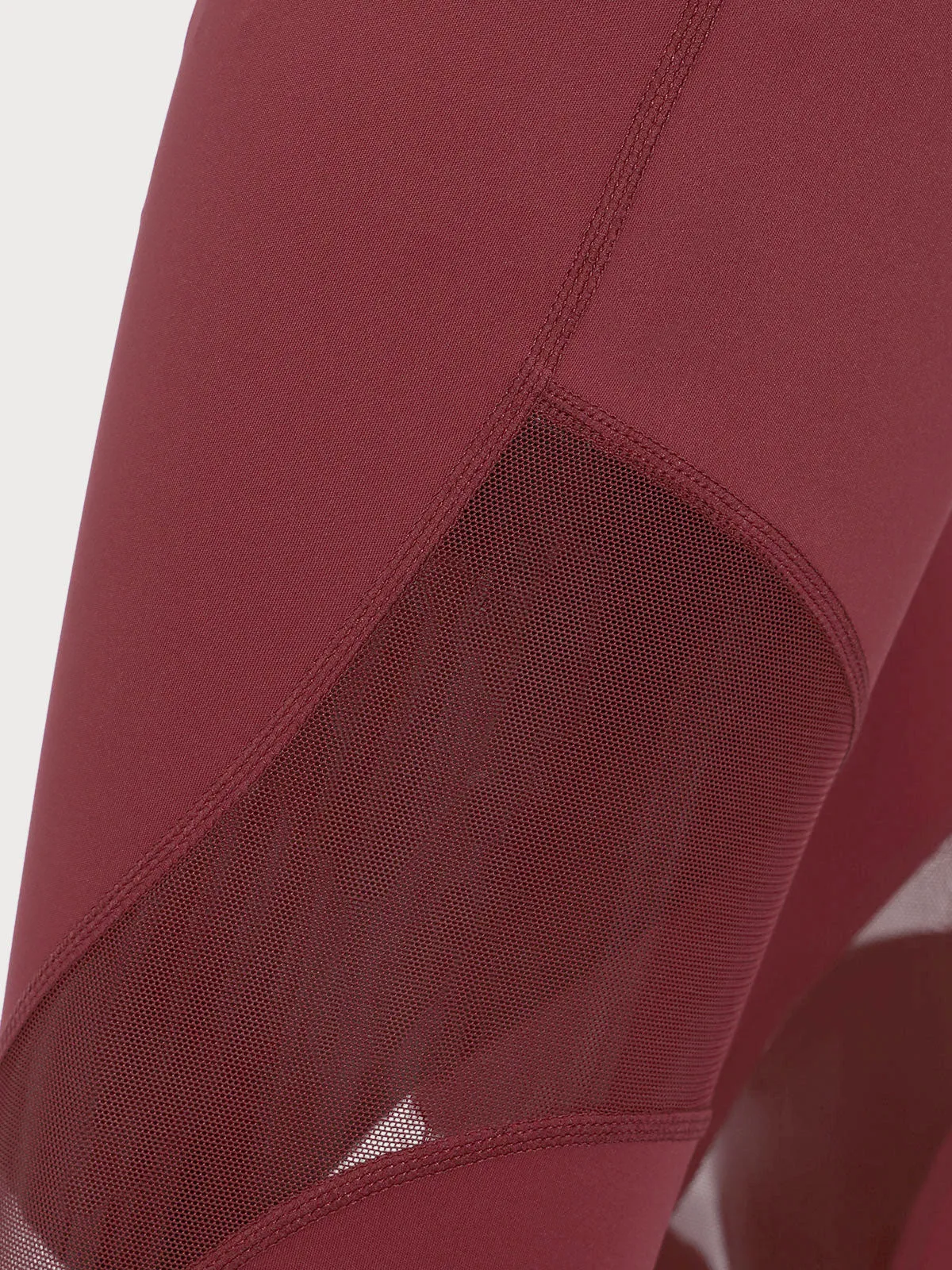 Dark Red High Waisted Mesh Leggings 24" sold by BERLOOK product image thumbnail 5