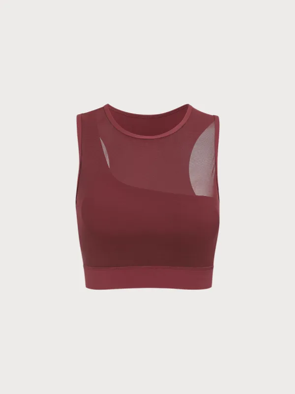 Dark Red Mesh Tank Top - High Support sold by BERLOOK