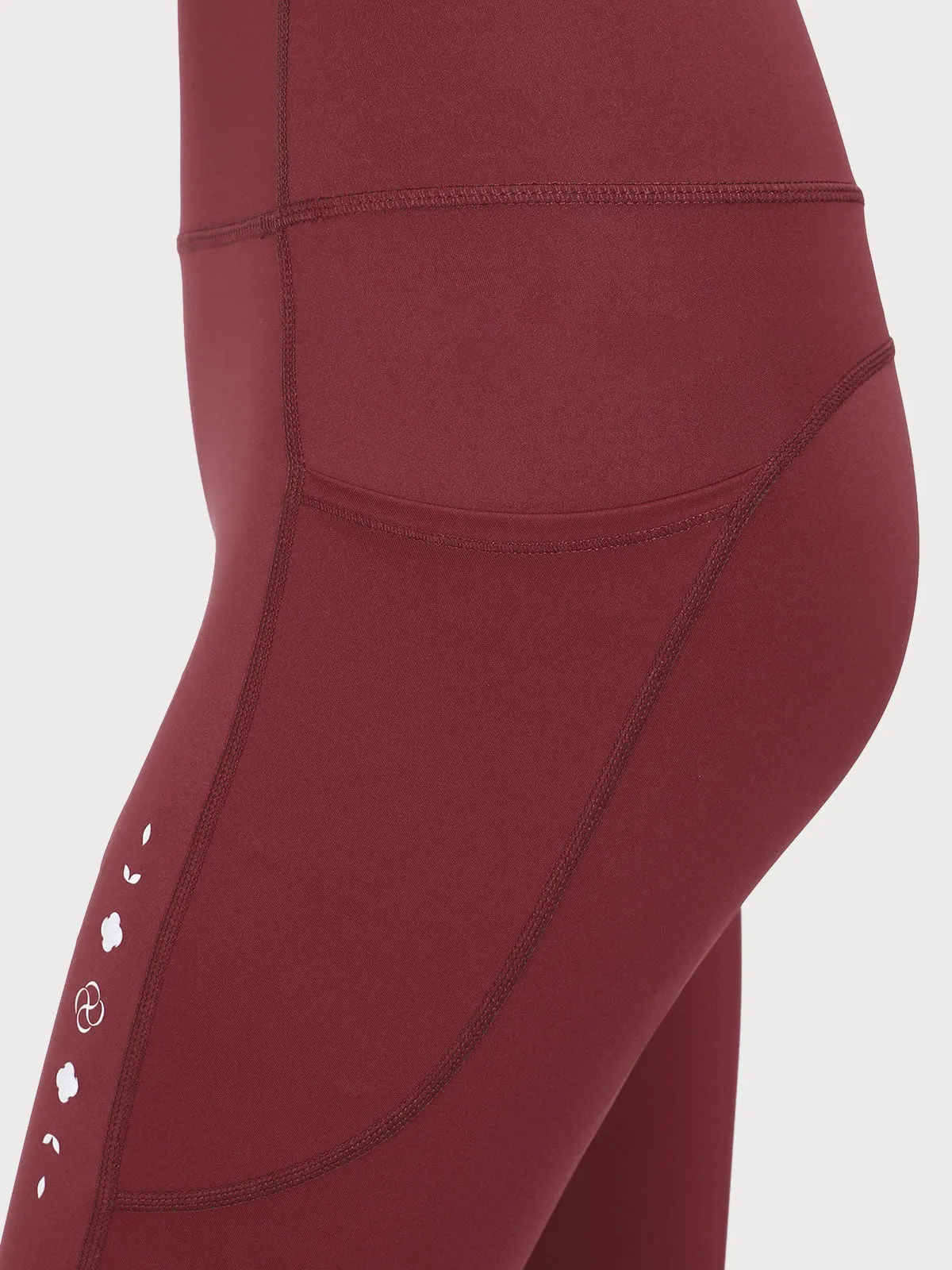 Dark Red Pocket Leggings 25" sold by BERLOOK product image thumbnail 2