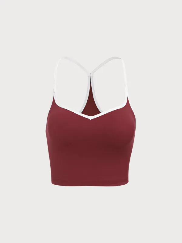 Dark Red Contrast Cami Top - Light Support sold by BERLOOK
