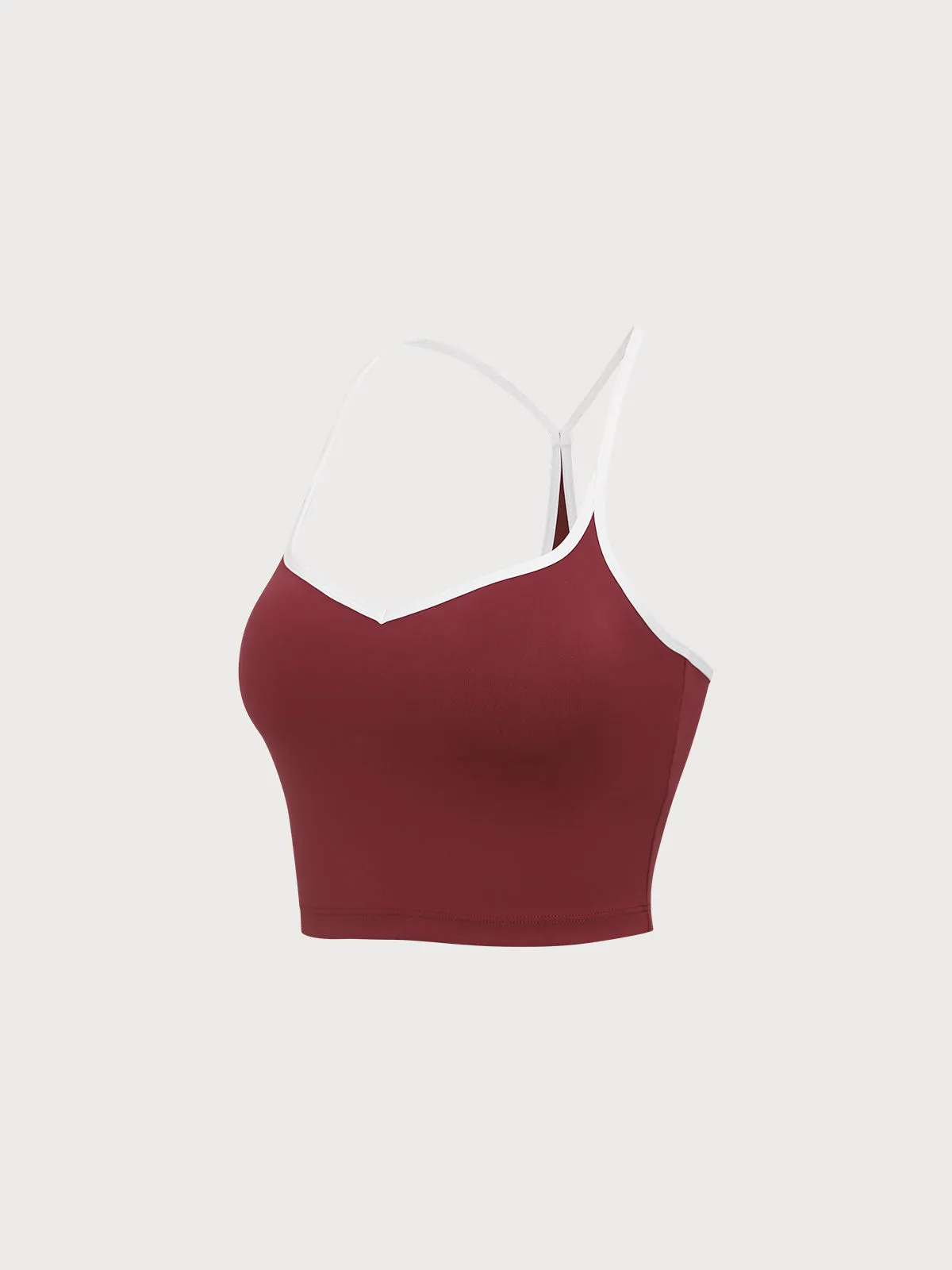 Dark Red Contrast Cami Top - Light Support sold by BERLOOK product image thumbnail 2