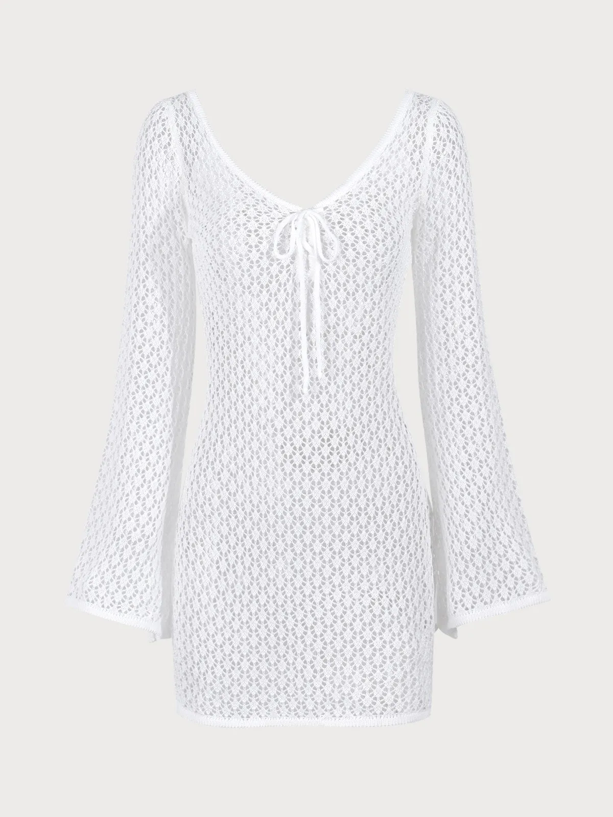 White Crochet Mesh Skirt Blouse sold by BERLOOK