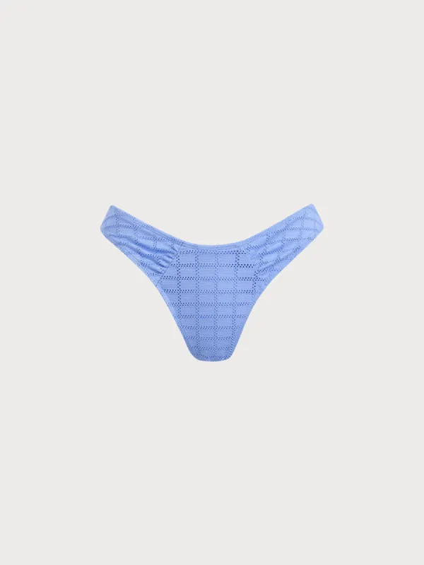 Light Blue Ruched Mesh Bikini Bottom sold by BERLOOK
