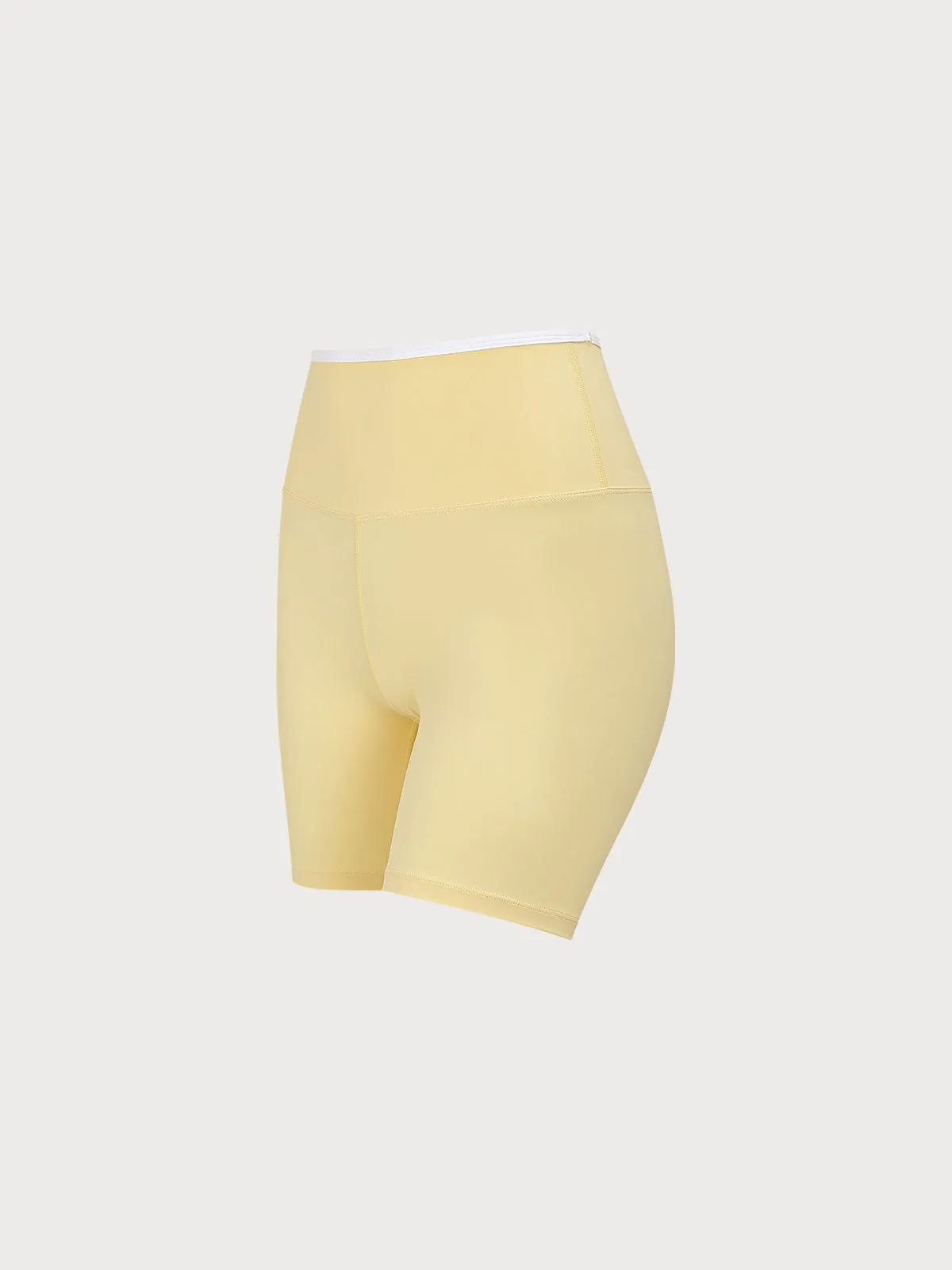 Lemon Yellow High Waisted Shorts sold by BERLOOK product image thumbnail 5