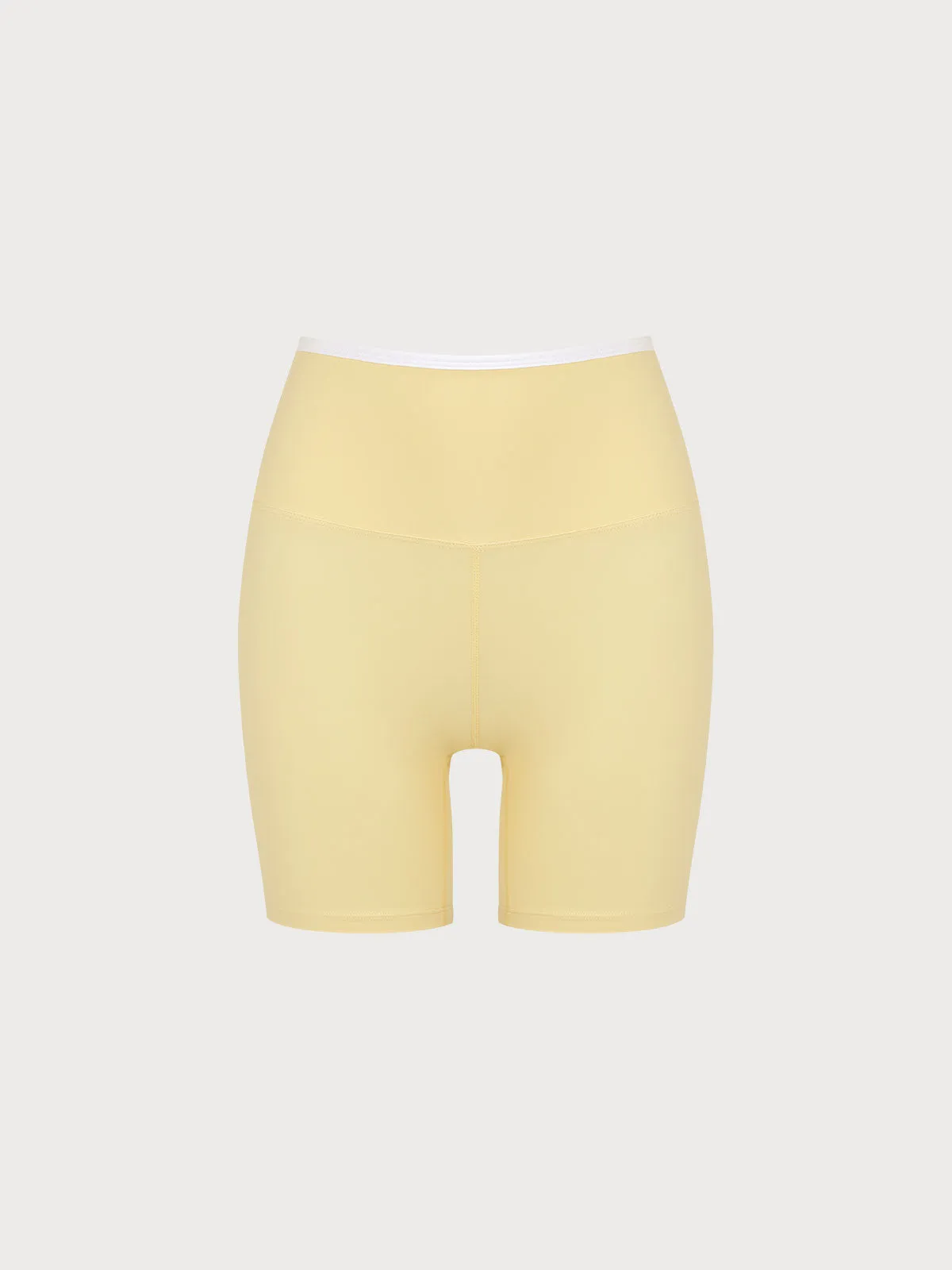 Lemon Yellow High Waisted Shorts sold by BERLOOK product image thumbnail 4