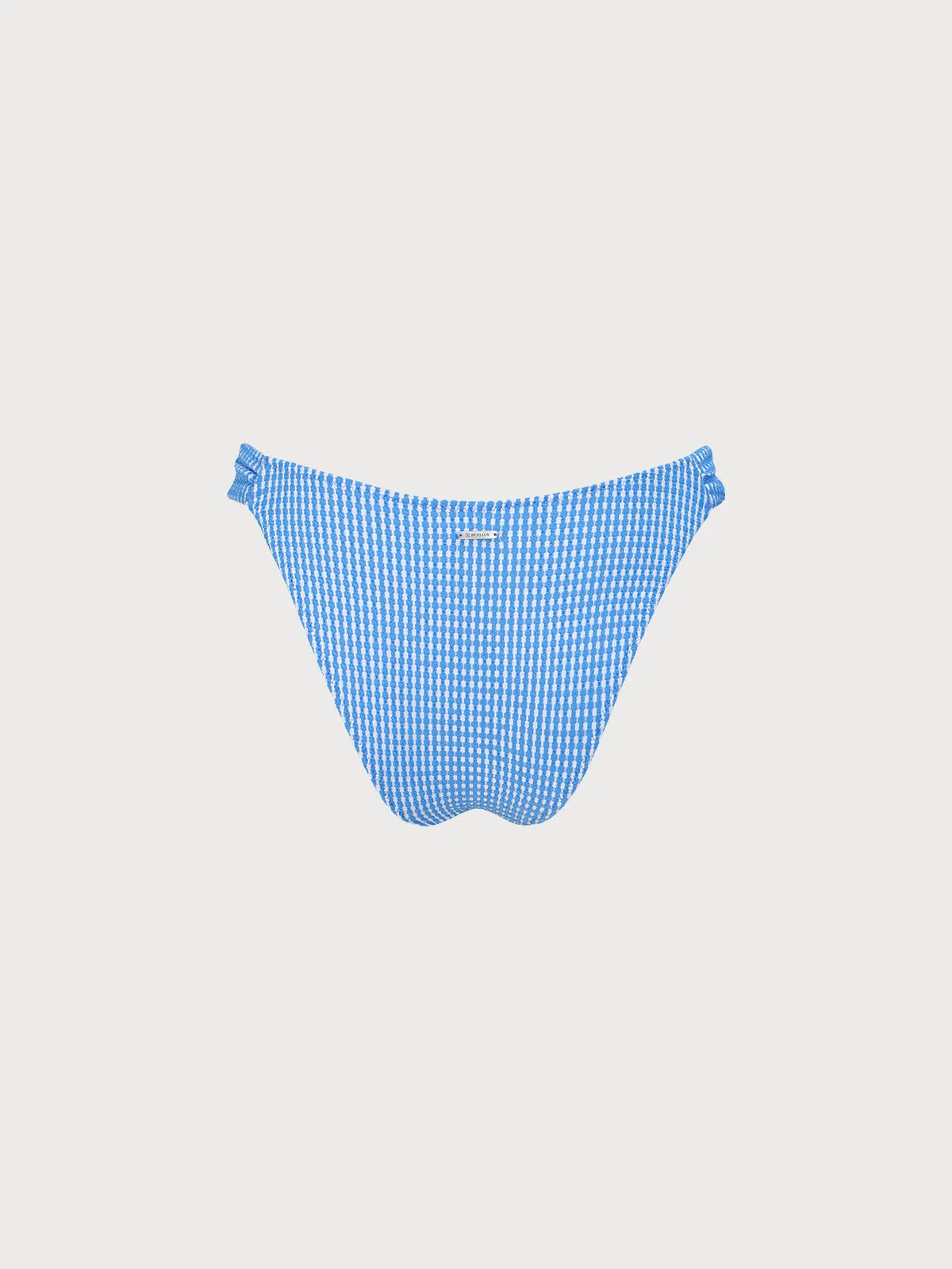 Blue Plaid Ruched Bikini Bottom sold by BERLOOK product image thumbnail 2