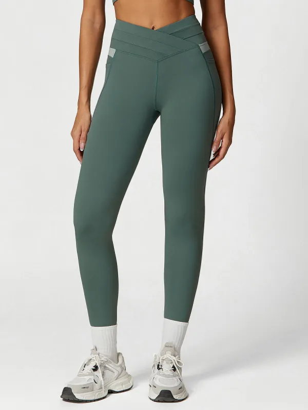 Sage Green High Waisted Pockets Leggings 26" sold by BERLOOK