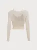 Beige Cut Out Long Sleeve Top--Light Support sold by BERLOOK