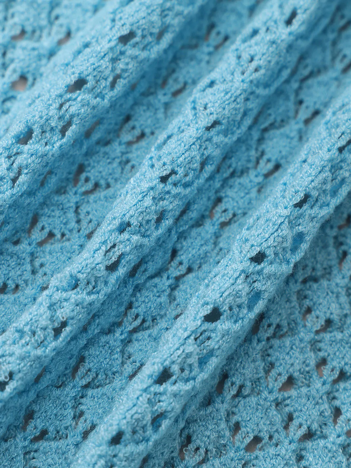 Blue Crochet V-Neck Backless Cover-Up sold by BERLOOK product image thumbnail 3