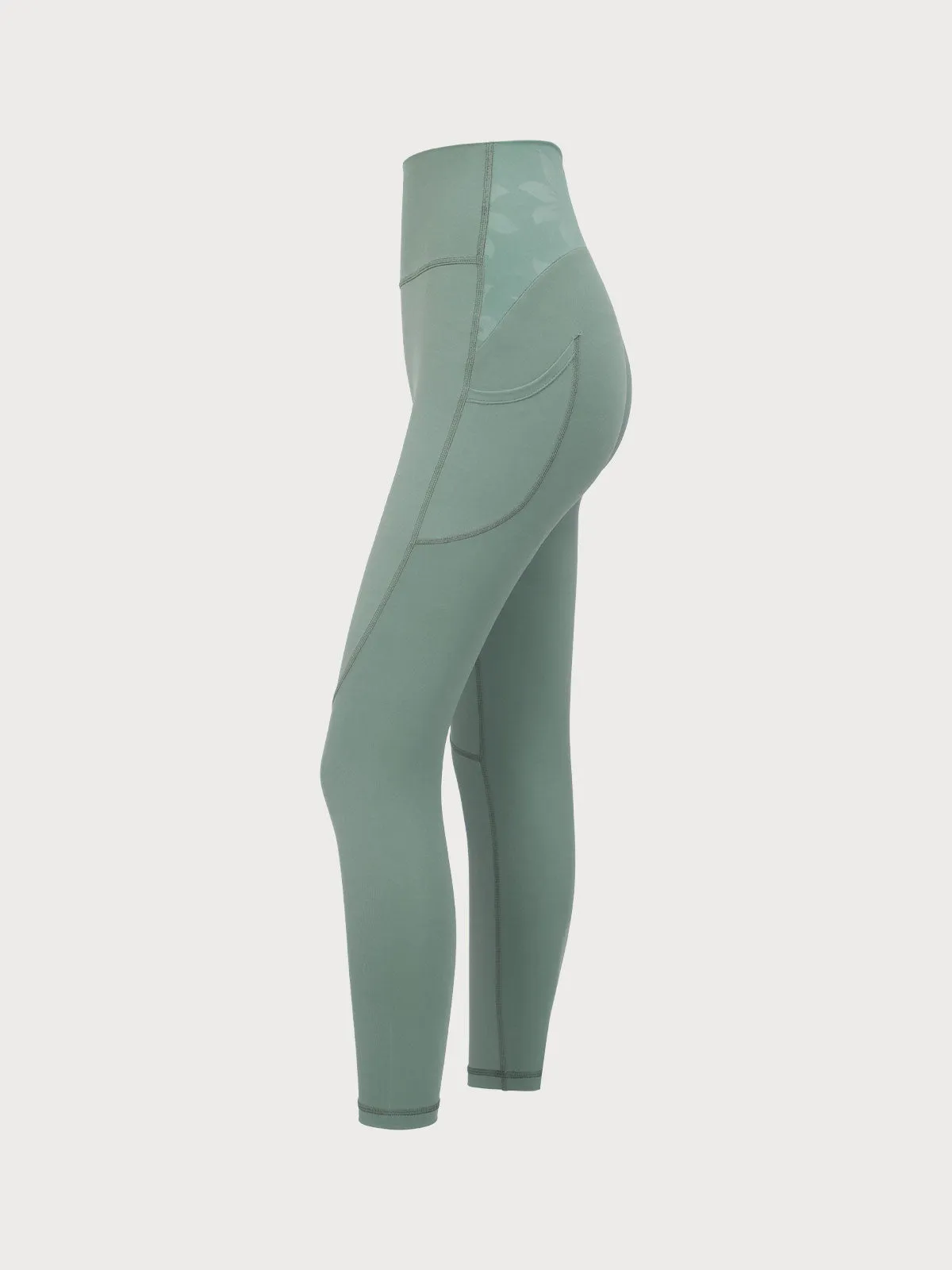 Grey Green High Waisted Leggings 24” sold by BERLOOK product image thumbnail 2