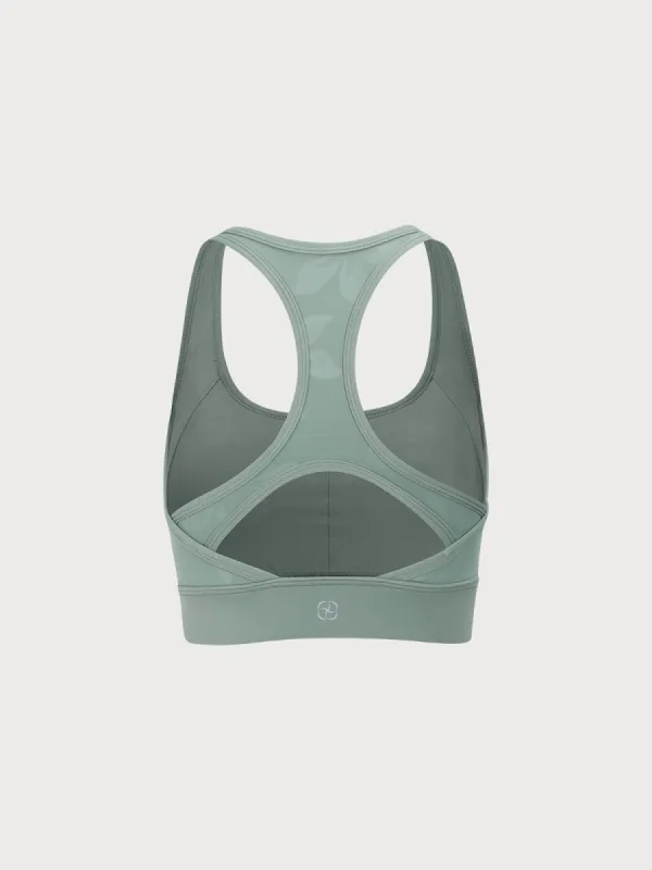 Grey Green X Cross Sports Bra - High Support sold by BERLOOK