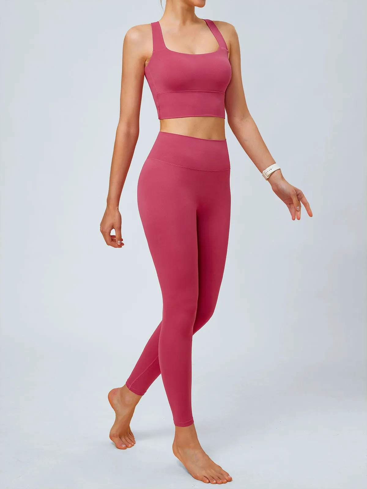 Rose Red Twist X-Cross Sports Bra - Light Support sold by BERLOOK product image thumbnail 5