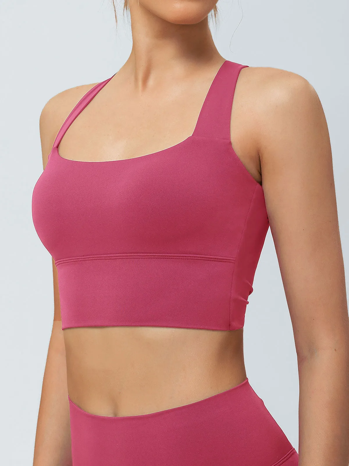 Rose Red Twist X-Cross Sports Bra - Light Support sold by BERLOOK product image thumbnail 3