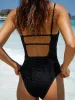 Zebra Print Backless One-Piece Swimsuit sold by BERLOOK