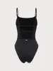 Zebra Print Backless One-Piece Swimsuit sold by BERLOOK
