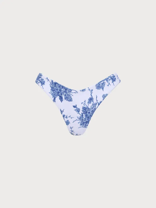 Blue Floral Full Coverage Bikini Bottom sold by BERLOOK