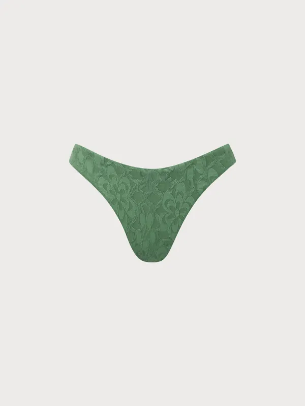 Dark Green Floral Bikini bottom sold by BERLOOK