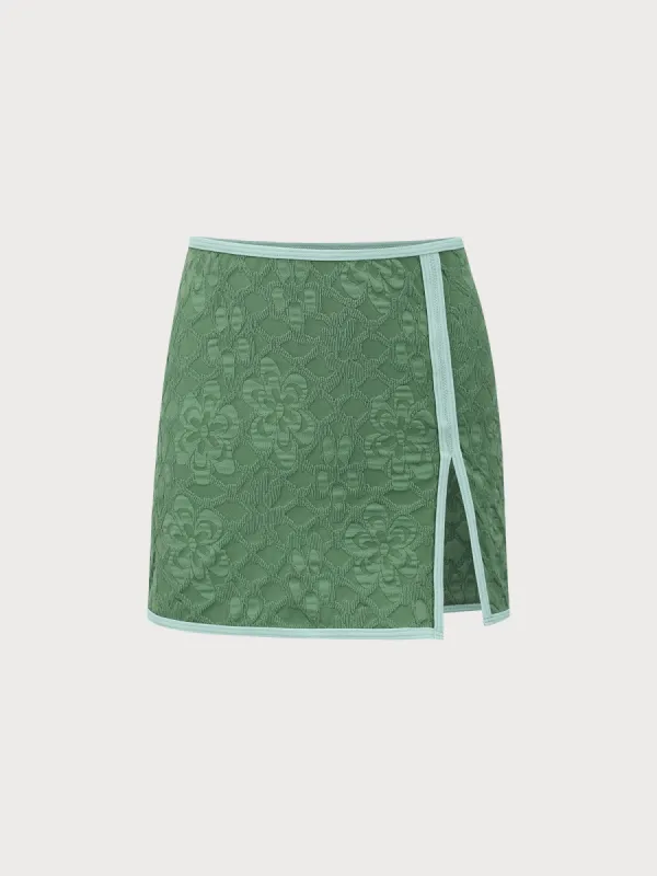 Dark Green Jacquard Cover up Skirt sold by BERLOOK