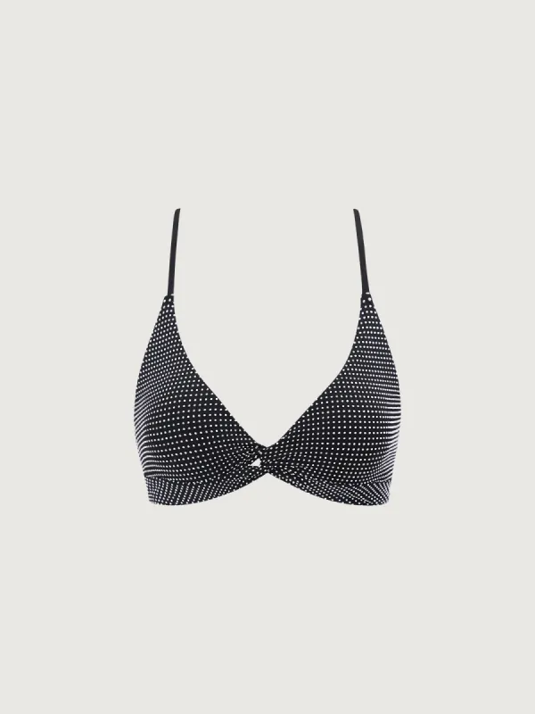 Black Polka Dot X Cross Bikini Top sold by BERLOOK