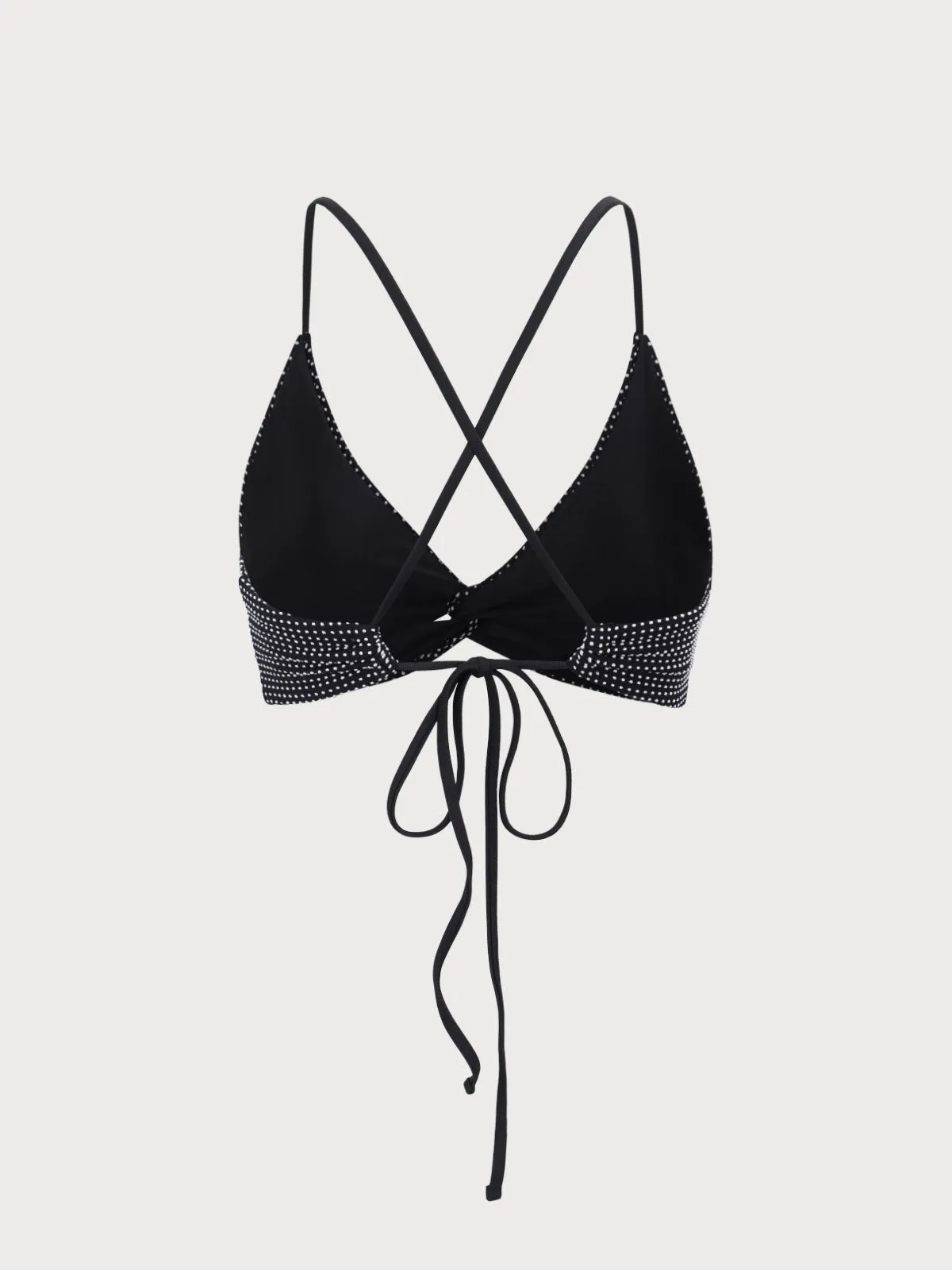 Black Polka Dot X Cross Bikini Top sold by BERLOOK product image thumbnail 2