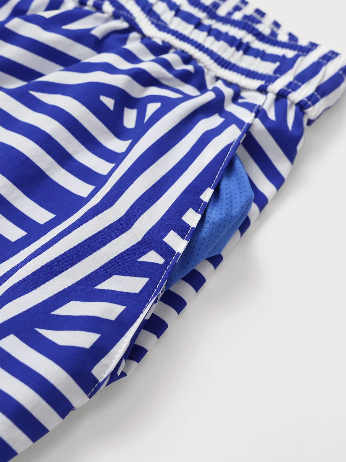 The Navy Geometric Beach Men's 5" Swimming Trunks sold by BERLOOK product image thumbnail 5