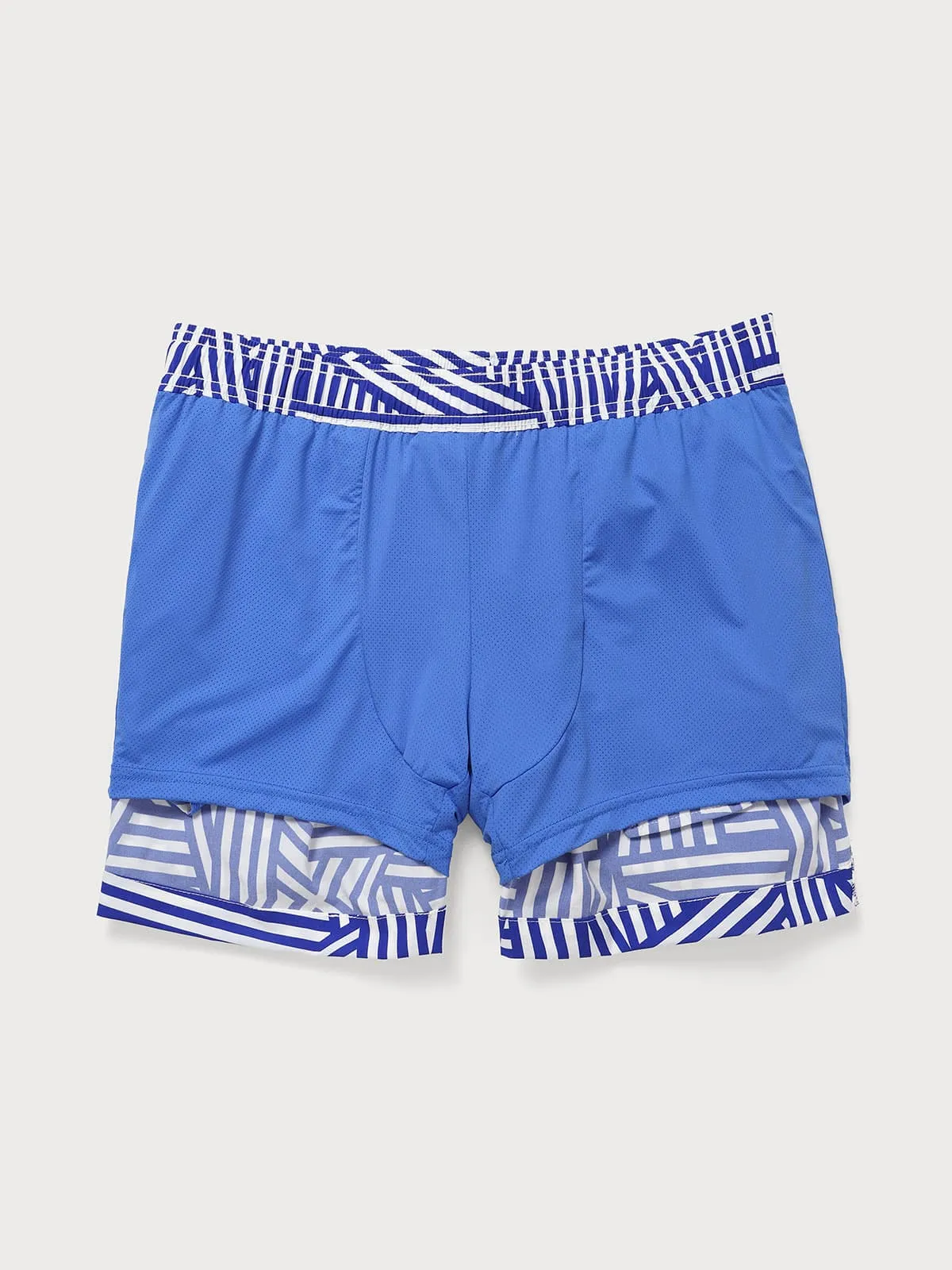 The Navy Geometric Beach Men's 5" Swimming Trunks sold by BERLOOK product image thumbnail 3