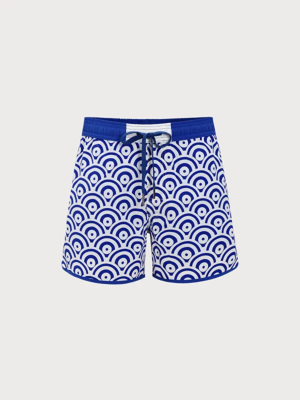 The Navy Waves Men's 5" Swimming Trunks sold by BERLOOK