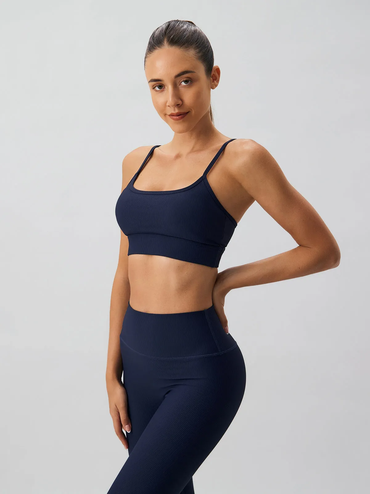 Navy High Waisted Leggings 26" sold by BERLOOK product image thumbnail 3