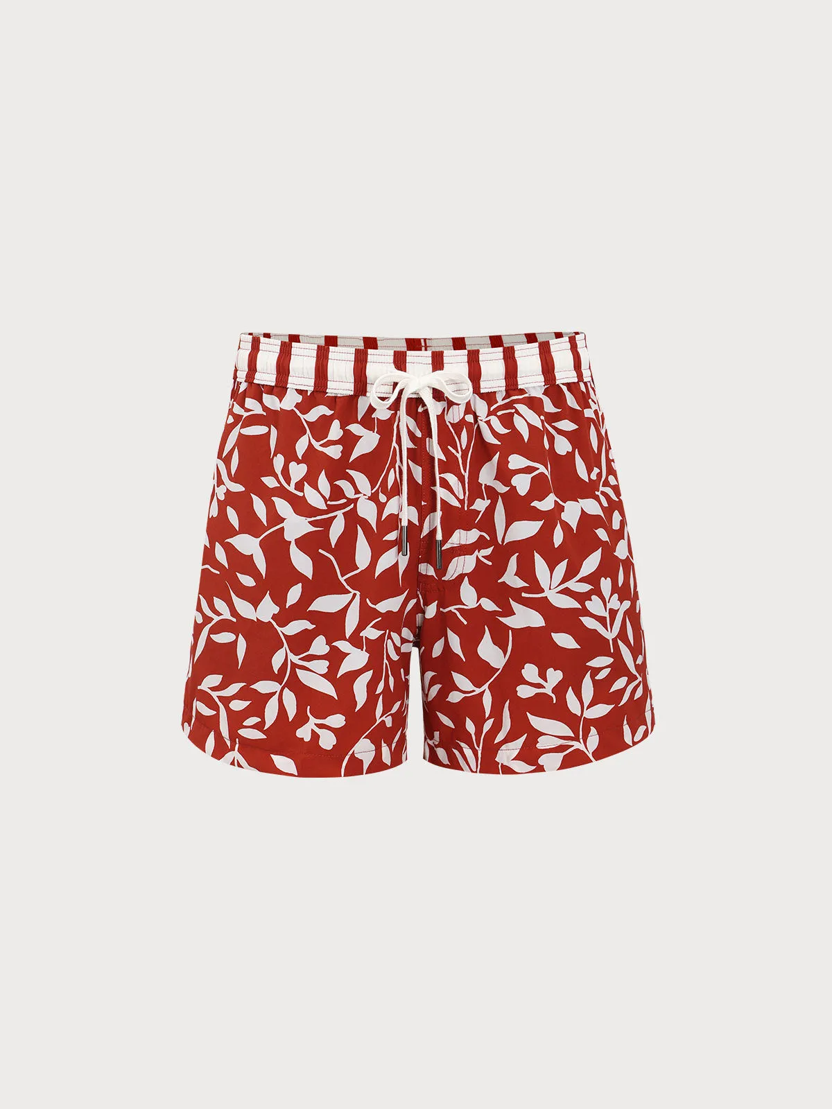 The Red Floral Beach Men's 5" Swimming Trunks sold by BERLOOK