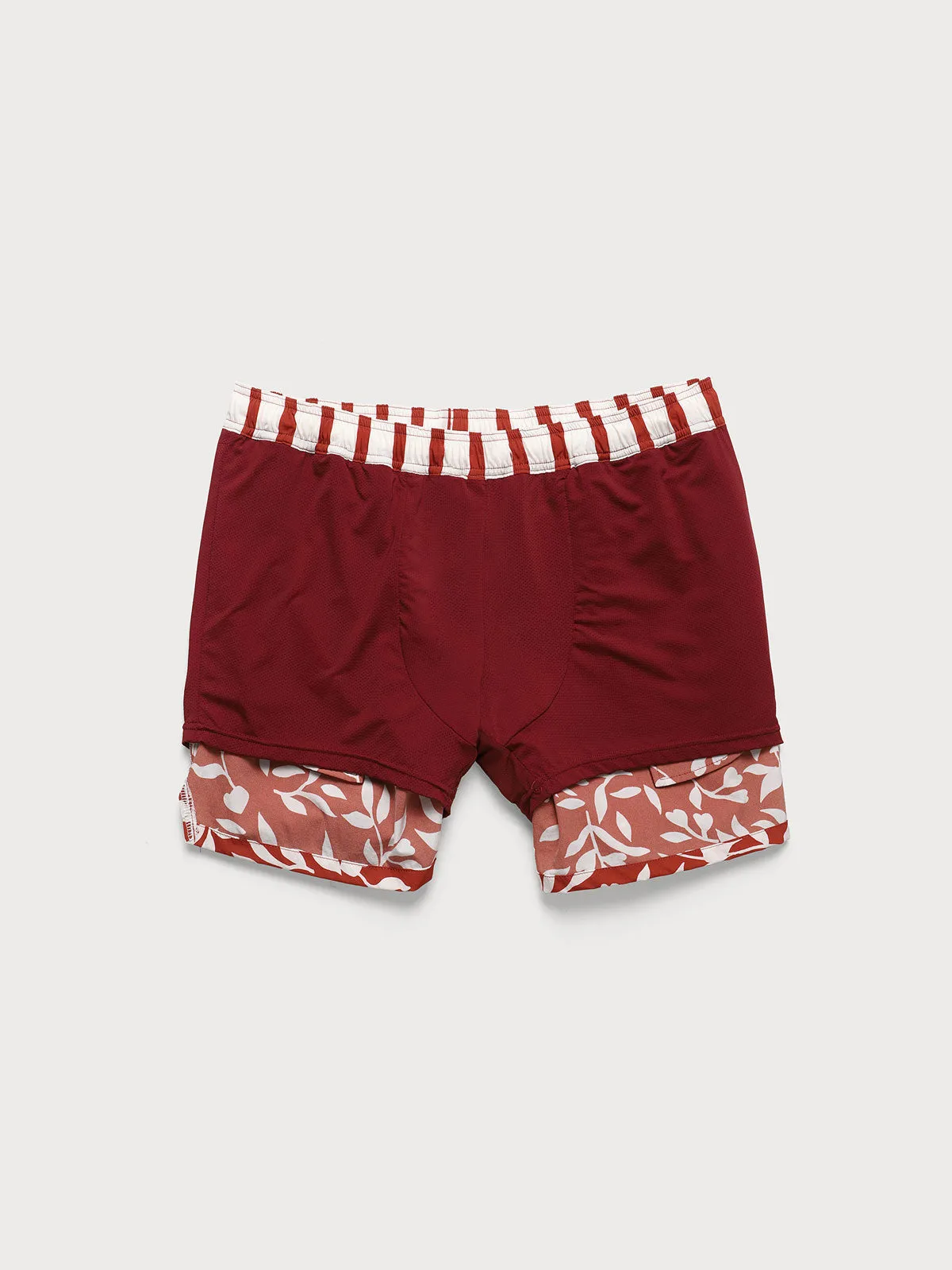 The Red Floral Beach Men's 5" Swimming Trunks sold by BERLOOK product image thumbnail 3