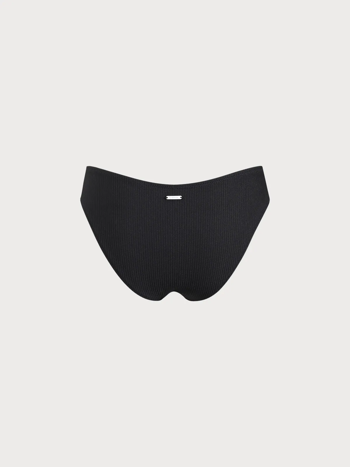 Black Ribbed Ruched Bikini Bottom sold by BERLOOK product image thumbnail 2