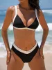 Contrast Trim V-Cut Full Coverage Bikini Bottom sold by BERLOOK