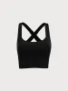 Black Twist X-Cross Sports Bra - Light Support sold by BERLOOK