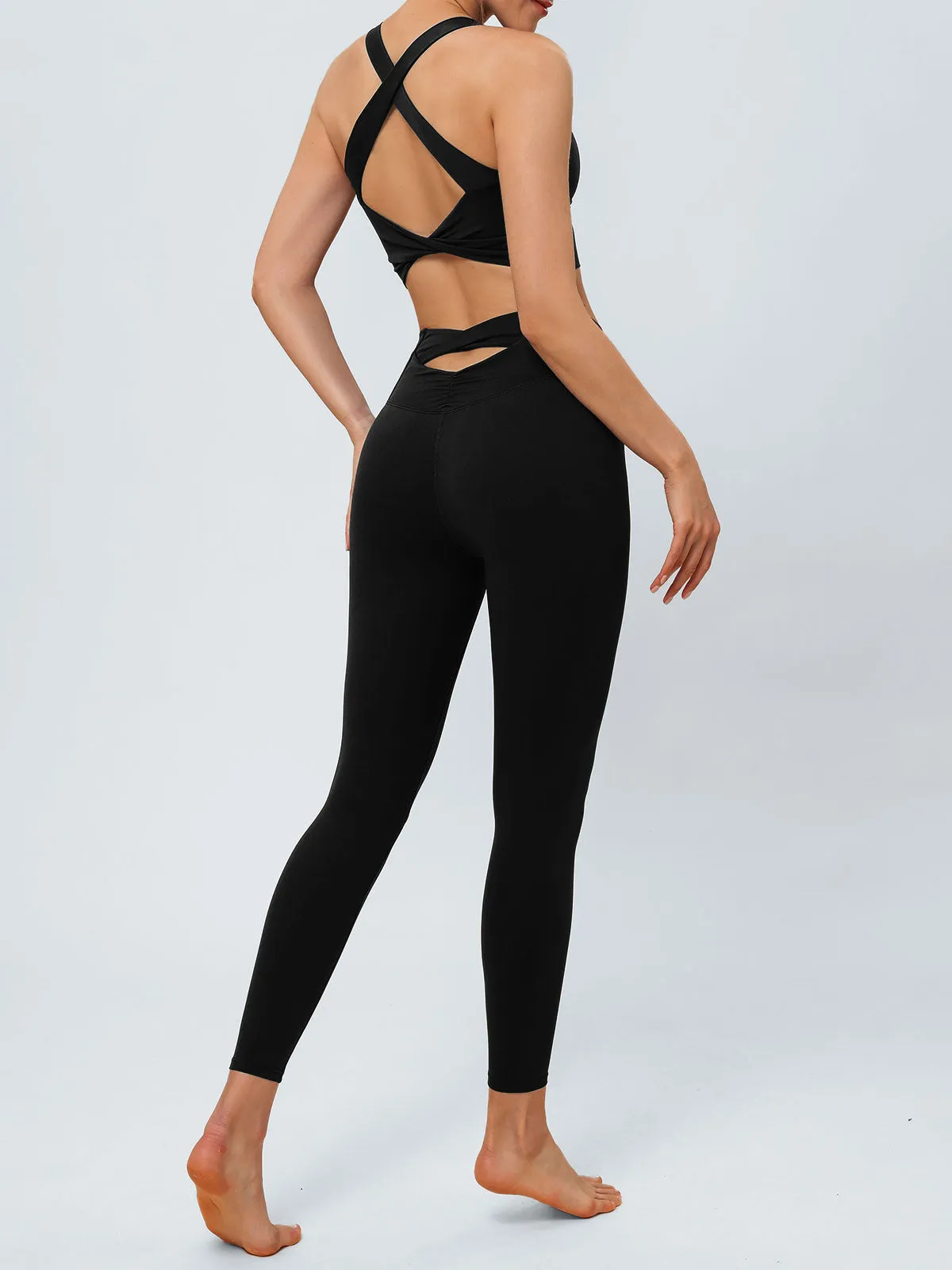 Black Twist X-Cross Sports Bra - Light Support sold by BERLOOK product image thumbnail 3