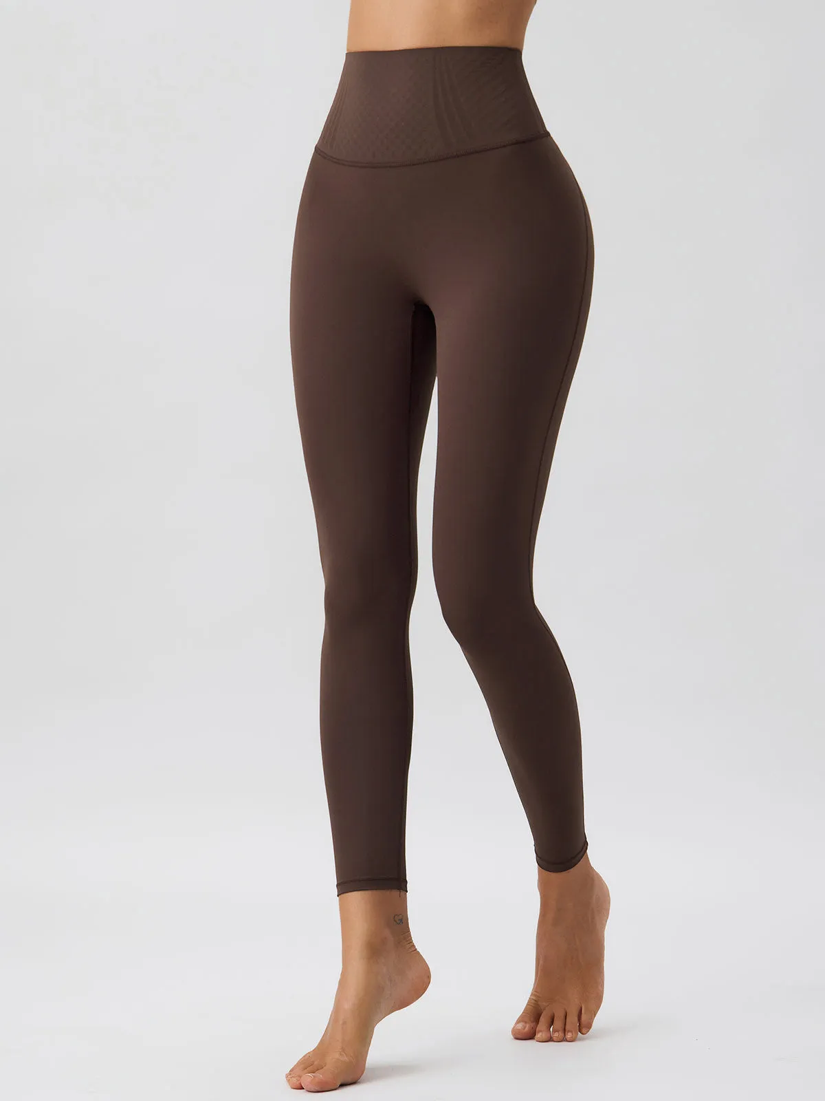 Dark Coffee High Waisted Leggings 24" sold by BERLOOK