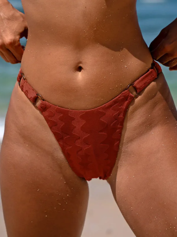 Caramel Textured O-Ring Bikini Bottom sold by BERLOOK