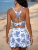 Blue Floral A-Line Tennis Skirt sold by BERLOOK