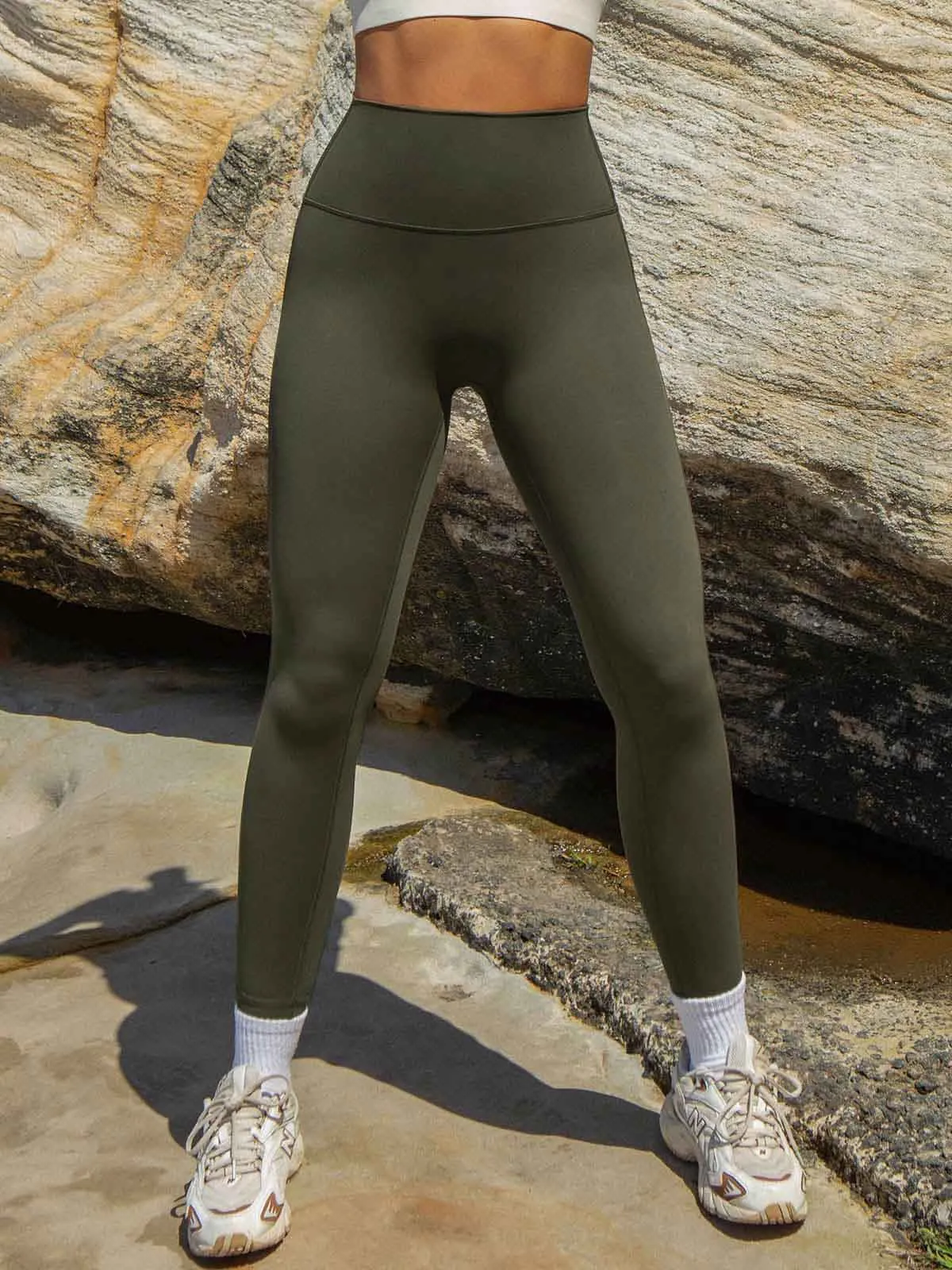 Army Green High Waisted Leggings 24" sold by BERLOOK