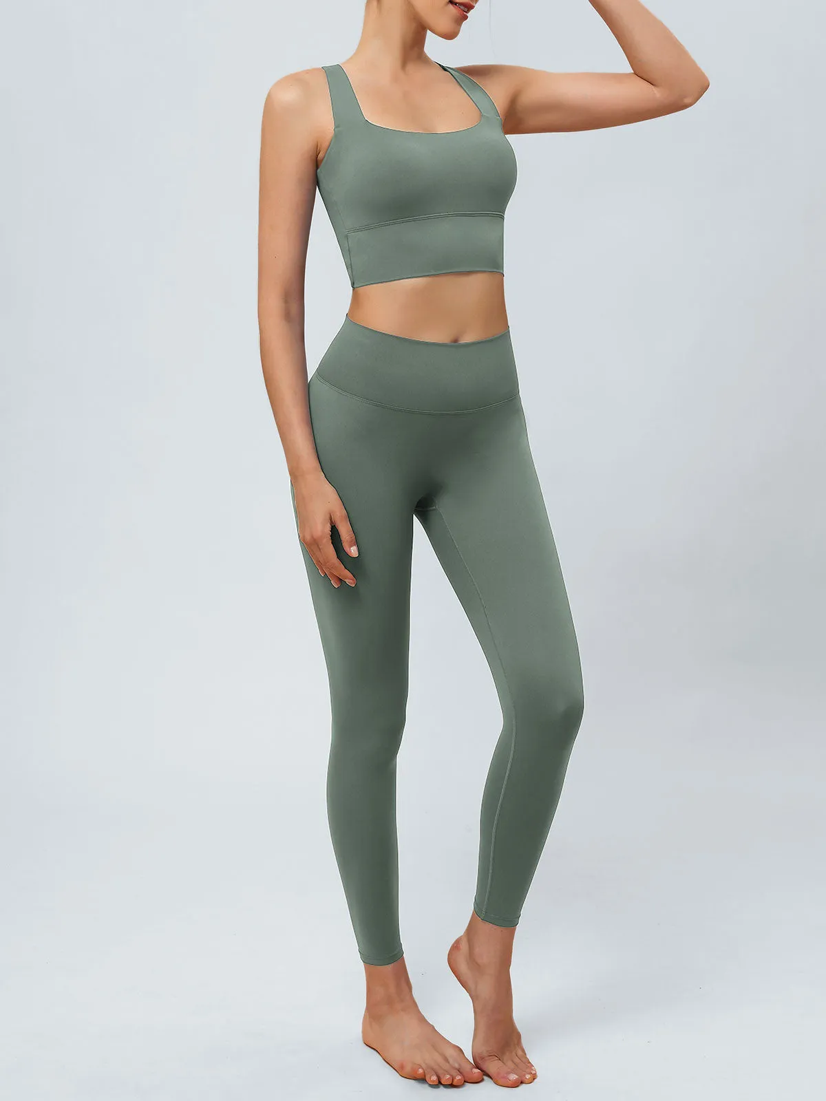 Green Cut Out Leggings 24" sold by BERLOOK product image thumbnail 4