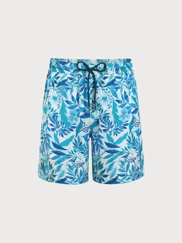 The Blue Leaves Beach Men's 7" Swimming Trunks sold by BERLOOK