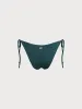 Dark Green Textured Tie Bikini Bottom sold by BERLOOK