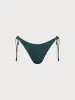 Dark Green Textured Tie Bikini Bottom sold by BERLOOK
