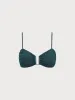 Dark Green Textured U-Ring Bikini Top sold by BERLOOK