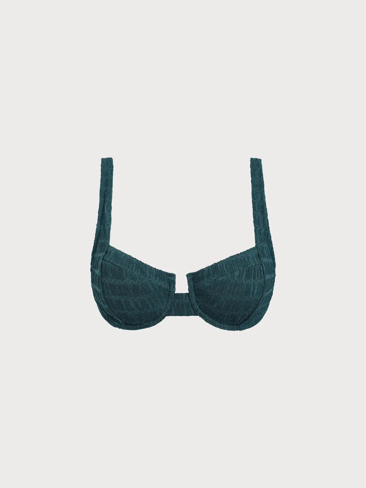 Dark Green Underwire Bikini Top sold by BERLOOK