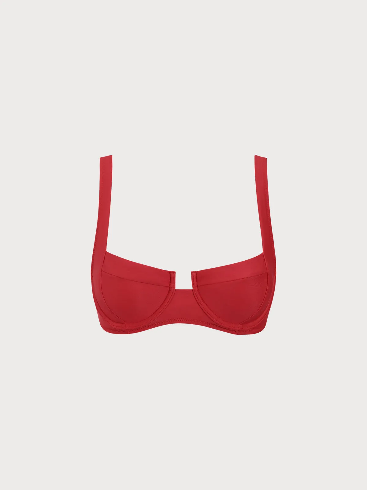 ECONYL® Red Underwire Bikini Top sold by BERLOOK