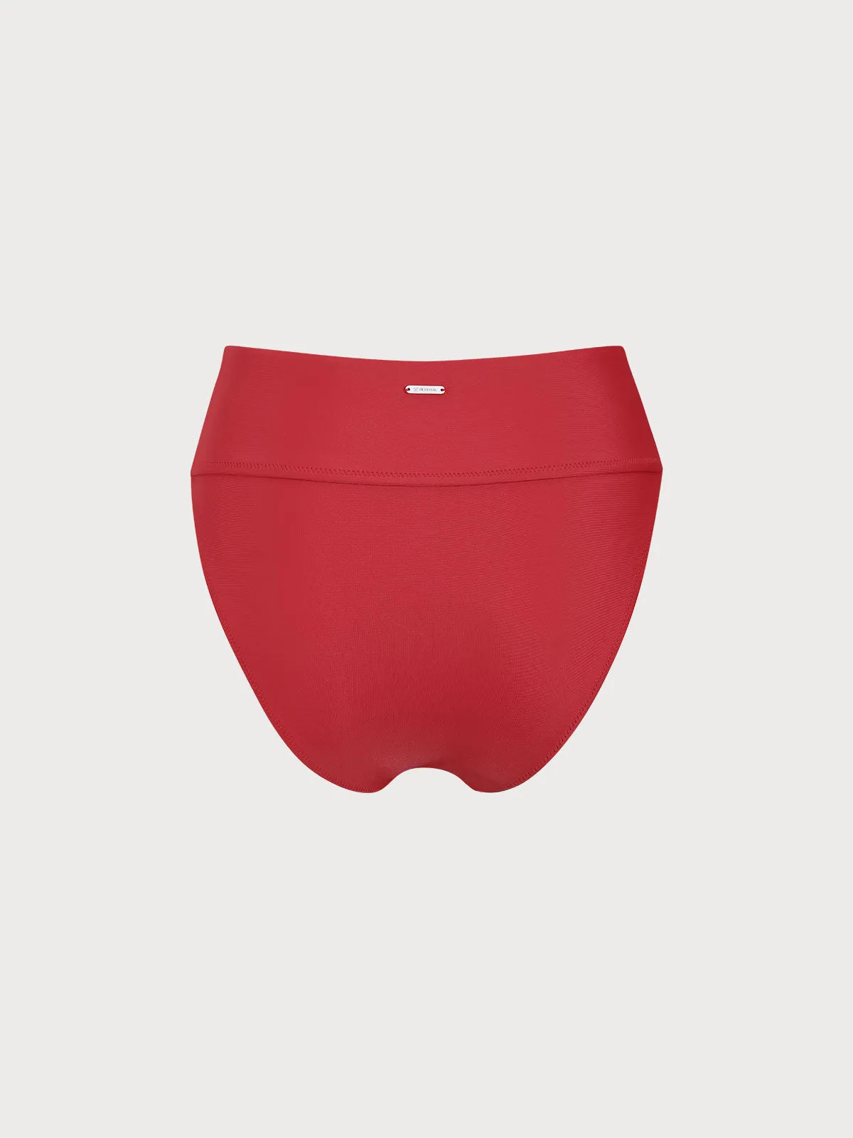 ECONYL® Red High Waisted Bikini Bottom sold by BERLOOK product image thumbnail 2