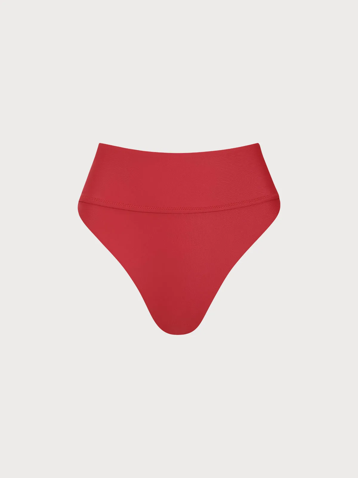 ECONYL® Red High Waisted Bikini Bottom sold by BERLOOK