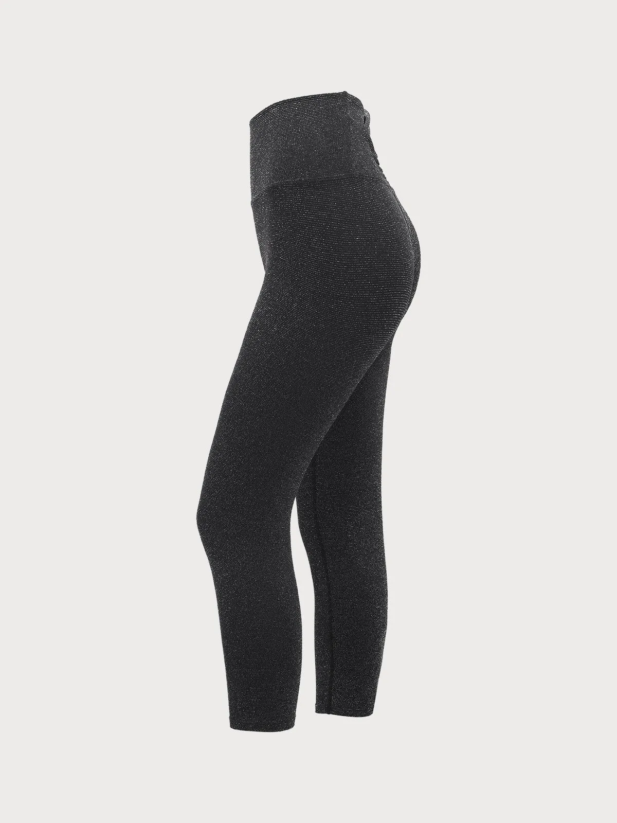Black Glitter Cut Out Leggings 23" sold by BERLOOK product image thumbnail 3