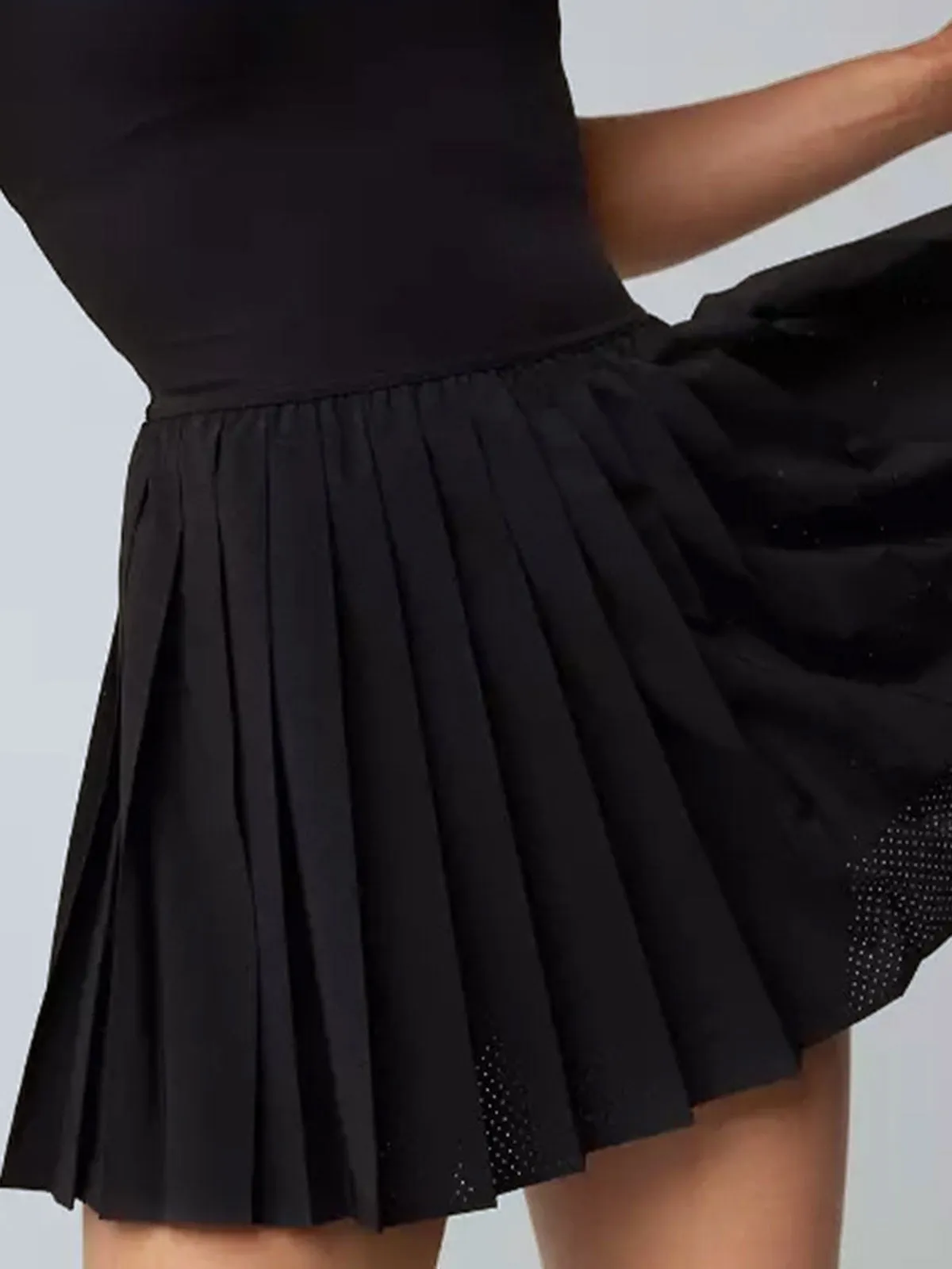 Black Contrast Pleated Tennis Dress sold by BERLOOK product image thumbnail 2